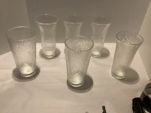 Jeanette Finlandia Ice Tree Bark Pattern Glasses. Set of 6–6.24” Flared Rims. - Picture 1 of 18
