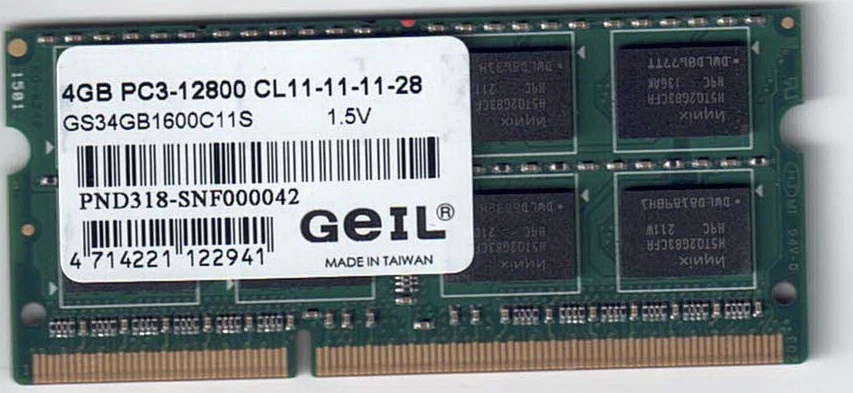 RAM 4GB PC3-12800 DDR3 1600 8 chips CL11 1.5V GEIL - Image 1 of 1