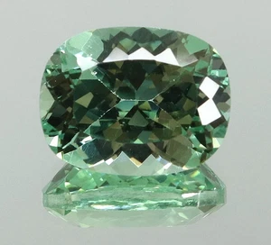 AAA Flawless Natural Ceylon Green Sapphire Loose Cushion Cut Gemstone 10.20 Ct - Picture 1 of 5