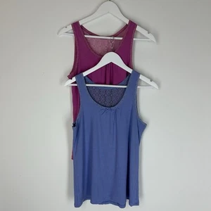 Jockey Relax Lace Trim Tank Top Bundle Size L Base Layer Underwear Womens - Picture 1 of 7