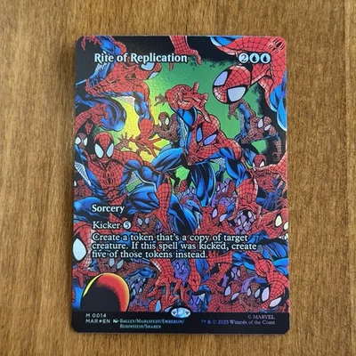 Rite of Replication Borderless FOIL NM Marvel Spiderman MTG MAGIC THE GATHERING - Image 1 of 2