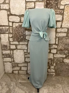 Abito da sera formale blu vintage anni 70 Miss Elliette taglia 10 - Foto 1 di 9