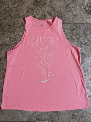 Womens NIKE Peach Coral Tank Style Athletic Shirt Size XL NIKE DRI-FIT - Image 1 of 4