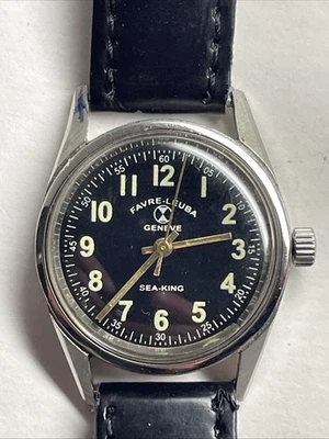 Favre Leuba Geneve Sea-King Watch Swiss Handwinding Water Proof Unisex VTG - Image 1 of 4