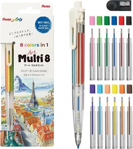 Lápiz mecánico de colores Pentel Art Multi 8 con 12 recambios de plomo de colores - Imagen 1 de 5