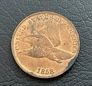 Moneda de 1 centavo Flying Eagle 1858 muy bonita ver fotos - Imagen 1 de 8