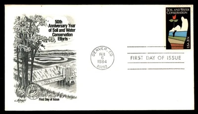 Mayfairstamps US FDC 1984 Colorado anniversary of soil and water conservation ef - Image 1 of 2