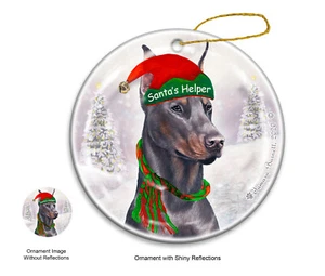 Weihnachtsmann Helfer Ornament - Cropped Blue Doberman Pinscher 4105C - Bild 1 von 1