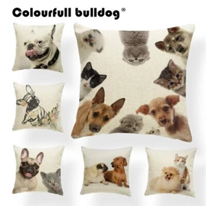 Lovely French Bulldog Tongue Out Labrador Pillow Covers Geometric Cushion Covers - Picture 1 of 20