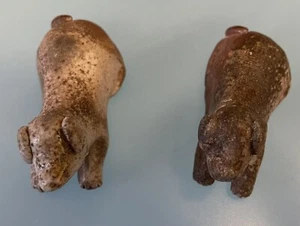 ReReduced 2 Authentic Bizen Dog Chopstick Rests Handmade SuperRare Artist Signed - Picture 1 of 15