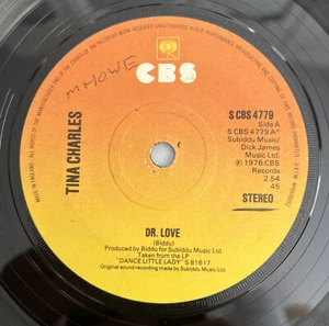 TINA CHARLES Dr Love b/w Kiss Of Life 7" 45rpm UK VG+ - Picture 1 of 4