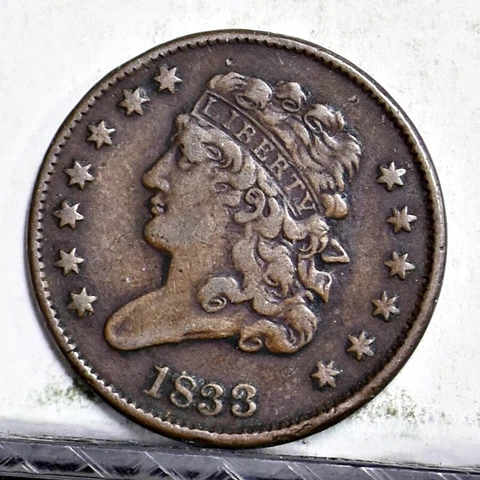 1833 Half Cent - Fine (#47814) Cover
