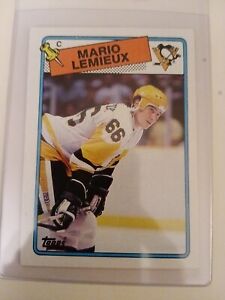 MARIO LEMIEUX 1988 #1 Topps Hockey Pittsburgh Penguins HOF. High Grade Raw.