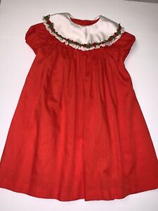 Vintage Ance’ K w/Delicate Lace  Embroidery Custom Made Red Bishop Dress