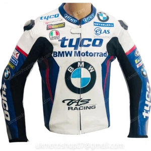 BMW TYCO Herren Motorrad Lederjacke Rennsport Lederjacke Biker - Bild 1 von 3