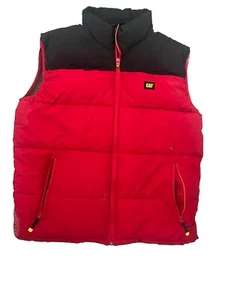 CAT Caterpillar 100% Polyester Vest Full Zip Red w/Black Size Large Tall Size XL - Picture 1 of 8
