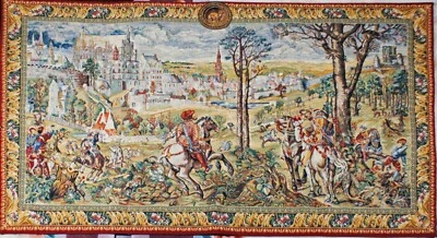 RARE! VINTAGE ITALIAN RENAISSANCE STYLE HANGING WALL TAPESTRY 67 1/2" BY 38 3/4" - Image 1 of 4