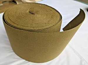 KHAKI 115mm Cotton CANVAS Webbing Quality Army Surplus Strap Bag Dog Leads Belts - Picture 1 of 2