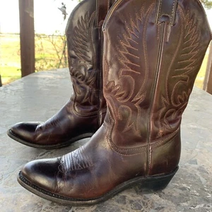 Stivali da cowboy donna boulet ricamati marrone bordeaux taglia 6,5 C - Foto 1 di 7