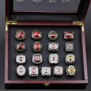 17 NCAA Ohio State Buckeyes College Championship Ring Set Collection Display - Picture 1 of 3