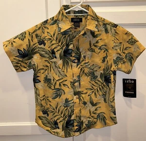 IZOD Jungen Größe 5-6 NEU mit Etikett Knopfleiste Palmen Blumen Hawaiihemd - Bild 1 von 4
