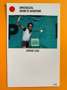 TENNIS STAR USA ARTHUR ASHE VERY RARE ROOKIE CARD FRENCH EDITION 1987