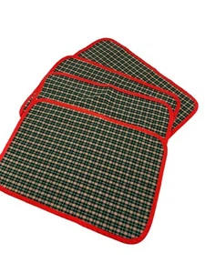 4 Plaid Christmas Colors Reversible Placemats Fabric Red Green 18"X12" Homemade - Picture 1 of 3