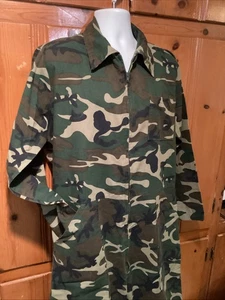 Vintage 90s Game Winner Woodland Camo Hunting Coveralls Jumpsuit Men Large 42/44 - Picture 1 of 10
