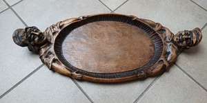 Großes Holztablett/Obstschale vom Künstler signiert Handgefertigt Vintage - Bild 1 von 7