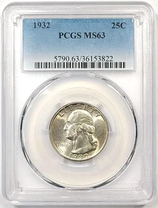 1932 P Washington Quarter 25c PCGS MS63 - Bild 1 von 3