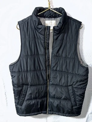 Weatherproof Vintage Original Mens LG Black Puffer Vest Sherpa Zip-Up Outerwear - Image 1 of 4