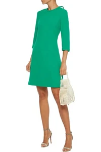 Neu 624 $ Ziege Jetson Wollkrepp Cocktailkleid apfelgrün Damen Large US 8 - Bild 1 von 10