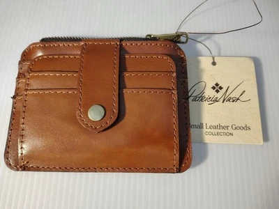 PATRICIA NASH Cuero Heritage Cassis Bronceado Estuche para Tarjetas de Crédito RFID Billetera Navidad Foto 1 de 4