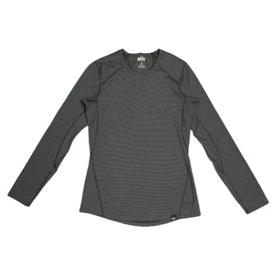Camisa Top REI Cooperativa Peso Medio Capa Base Para Mujer Pequeña Gris Manga Larga Senderismo Foto 1 de 4