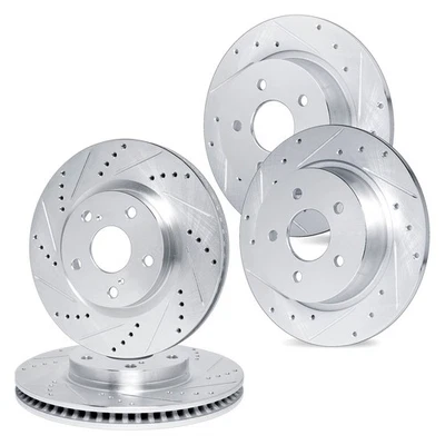 For Audi 200 89-91 R1 Concepts Drilled & Slotted Front & Rear Brake Rotor Set Foto 1 de 3