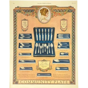 1921 Community Plate Grosvenor Vintage Art Nouveau Print Ad - Picture 1 of 1
