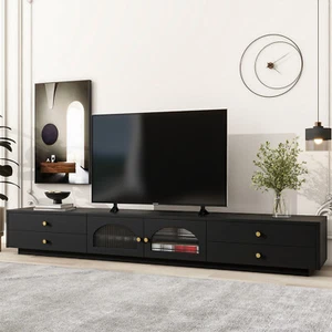 TV Stand Cabinet Entertainment Center TV Media Console for TVs up to 90in Black - Picture 1 of 15