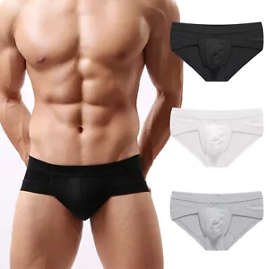 Men's 1-3Pack Brief Underwear Comfort Stretch Sexy Slip Panties Low Waist Trunk - Picture 1 of 21