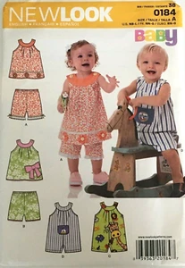 Infant New Look 6198 UNCUT Baby Pattern Romper Top Shorts NB-S-M-L (7-24 lbs) - Picture 1 of 2