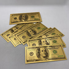 10pcs 100 dollar gold plated banknote with USD gold foil envelope for collection