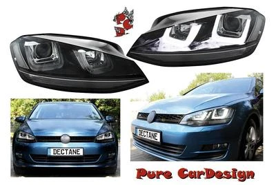 LED Tagfahrlicht Scheinwerfer schwarz für VW Golf 7 LED DRL R Look orginal Sonar - Bild 1 von 4