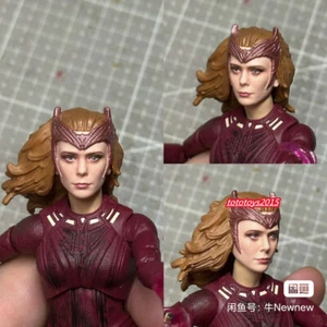 Painted 1:12 Wanda Vision Scarlet Witch Head Sculpt For 6" Female Action Figure - Picture 1 of 19