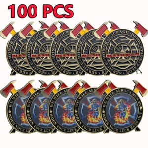 Moneda Desafío Colección Bombero 100 PIEZAS Moneda Conmemorativa Hacha de Fuego Forma Moneda - Imagen 1 de 7