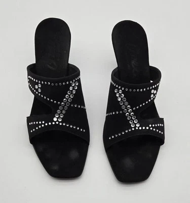 Zapato Onex Sandalias Adornadas con Estrás Negro y Plata Zapatos Talla 39 Foto 1 de 4