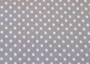 1+ Yards White Polka Dot Gray 100% Cotton Flannel Sewing Fabric - Picture 1 of 1
