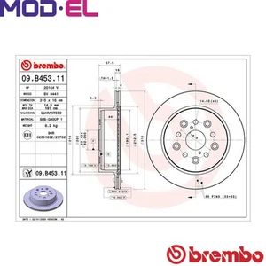 2x BRAKE DISC 09.B453.11 FOR LEXUS LS 3UZ-FE 4.3L 1UZ-FE 4.0L 8cyl LS - Picture 1 of 9