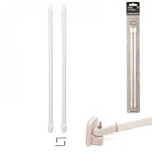 2 Tringles à Rideaux Extensibles Blanches 30 à 50 cm Idéal Fenêtre + 4 Crochets - Imagen 1 de 3