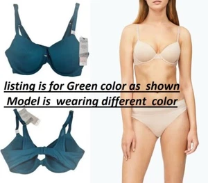 Calvin Klein Women's Perfectly Fit Flex Lightly Lined Demi Bra, Green, 36 DDD - Picture 1 of 6