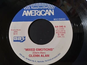 Glenn Alan - Mixed Emotions NM Original 45RPM Nashville American Record 1989 - Picture 1 of 2