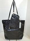 Cache Black Snake Pattern Large Tote Shoulder Bag With Matching Purse